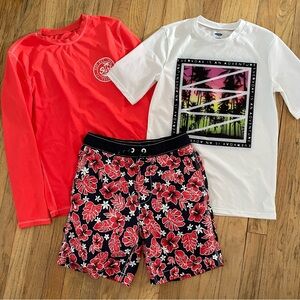Gap and Old Navy Boys XL Swim Trunks and Swim Shirts Bundle